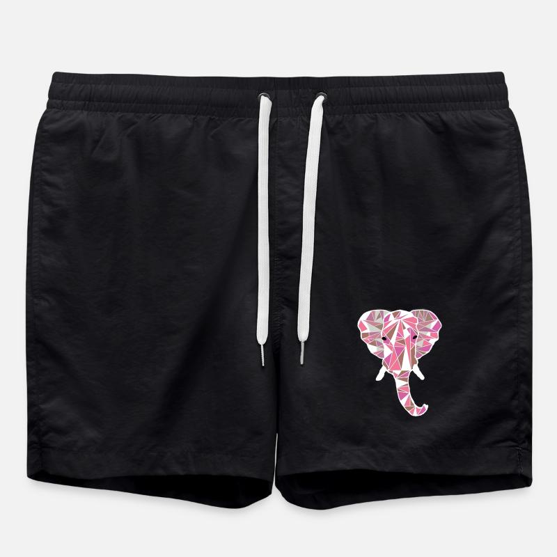 rosa Elefantenkopf - Badeshorts - Schwarz