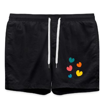 NOËL. ANNEE. ANNIVERSAIRE. RETRAITE. FÊTE. COEUR. - Short de bain - noir - Devant - AI Model Male 185 light (185cm)