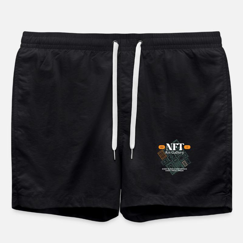 NFT Art Gallery Block Mosaic - Swim Trunks - black