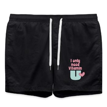I only need Vitamin U - Badeshorts - Schwarz - Vorne - AI Model Male 185 light (185cm)