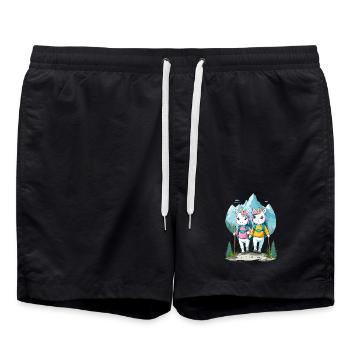 Licornes vagabondes - Short de bain - noir - Devant - AI Model Male 185 light (185cm)