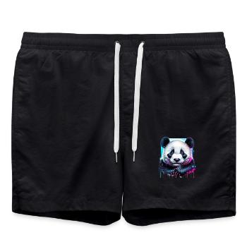 Panda - Badeshorts - Schwarz - Vorne - AI Model Male 185 light (185cm)