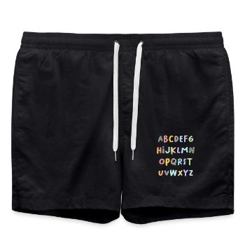 THANK YOU. MISTRESS. MASTER. THANK YOU MISTRESS - Swim Trunks - black - Front - AI Model Male 185 light (185cm)