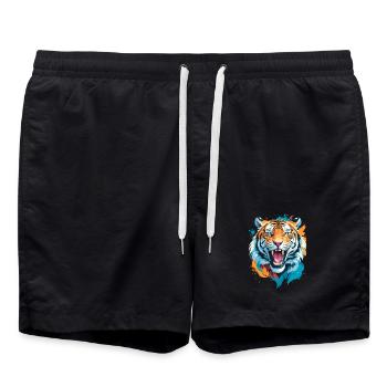 Nepal Tiger - Badeshorts - Schwarz - Vorne - AI Model Male 185 light (185cm)