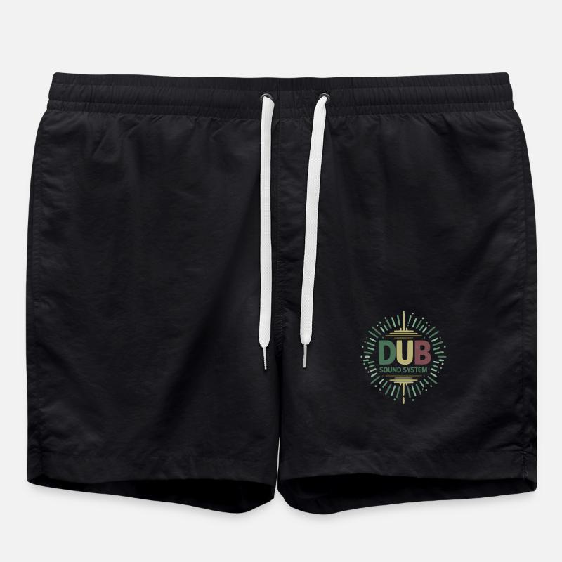 dub sound system design - Swim Trunks - black