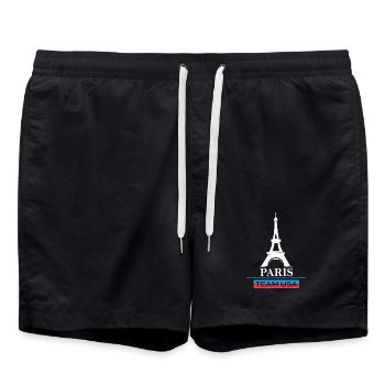Équipe de Paris Jeux Sportifs des États-Unis Athlète Sportif Logo - Short de bain - noir - Devant - AI Model Male 185 light (185cm)