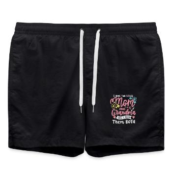Muttertag für Mama und Oma - Badeshorts - Schwarz - Vorne - AI Model Male 185 light (185cm)