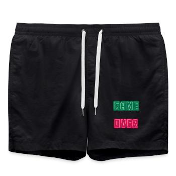 Game Over, Completion Level Unlocked - Swim Trunks - black - Front - AI Model Male 185 light (185cm)