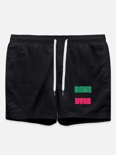 Game Over, Completion Level Unlocked - Swim Trunks - black