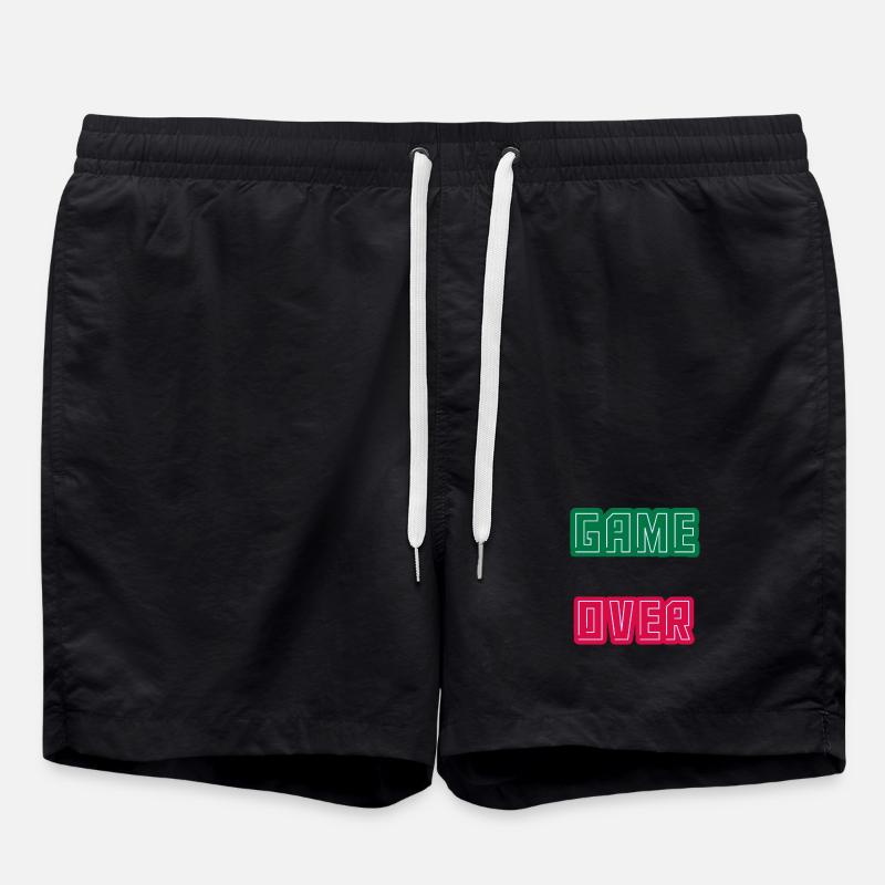 Game Over, Completion Level Unlocked - Swim Trunks - black