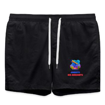 Beyond the horizon - Swim Trunks - black - Front - AI Model Male 185 light (185cm)
