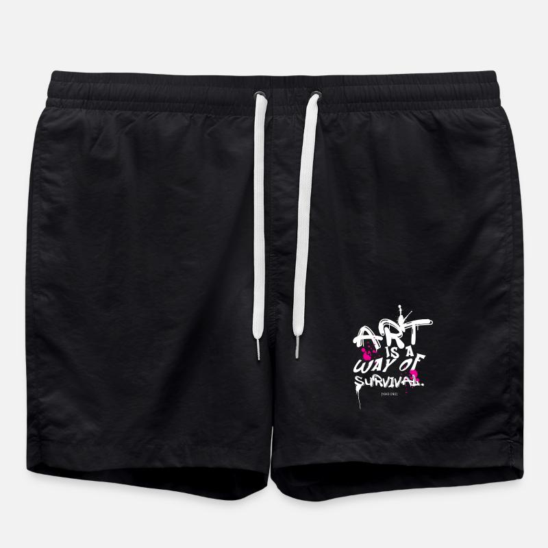 Art survival - Swim Trunks - black