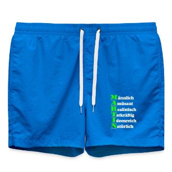 Martin , Vorname,Namensschild,Name,Fun Shirt (25) - Badeshorts - Cobalt blue - Vorne