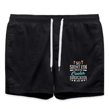So sieht ein richtig cooler Drucker aus Druckerei - Badeshorts - Schwarz - Vorne - AI Model Male 185 light (185cm)