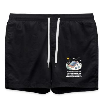Photovoltaikanlage, Solarstrom, Sonnenenergie - Badeshorts - Schwarz - Vorne - AI Model Male 185 light (185cm)