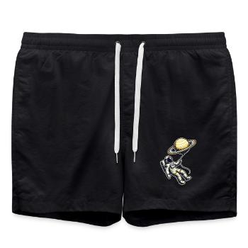 Flotter avec Saturne – Conception d’un ballon astronaute - Short de bain - noir - Devant - AI Model Male 185 light (185cm)
