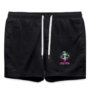 Little Faith Rainbow  - Swim Trunks - black - Front - AI Model Male 185 light (185cm)
