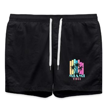 Vibrations de Miami - Short de bain - noir - Devant - AI Model Male 185 light (185cm)