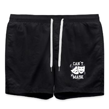 Can’t Mask Today – Social Energy Not Found - Badeshorts - Schwarz - Vorne - AI Model Male 185 light (185cm)