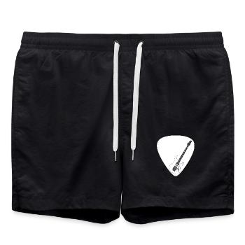 E-Gitarre (Strat-Form) für dunkle Untergründe - Badeshorts - Schwarz - Vorne - AI Model Male 185 light (185cm)