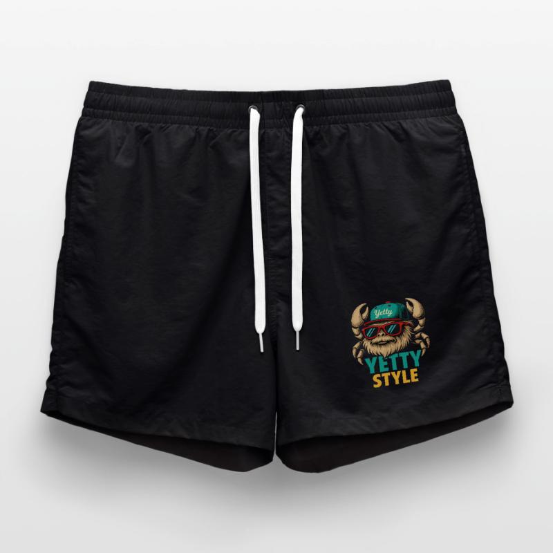 Yetty Style Yeti Graphic Swim Trunks