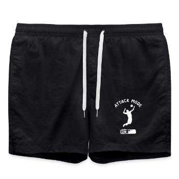 mode attaque Volley-ball - Joueurs de beach-volley - Short de bain - noir - Devant - AI Model Male 185 light (185cm)