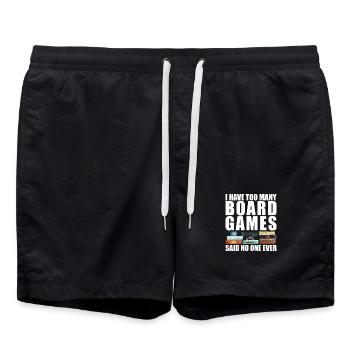 Zu viele Brettspiele lustiger Spruch - Badeshorts - Schwarz - Vorne - AI Model Male 185 light (185cm)