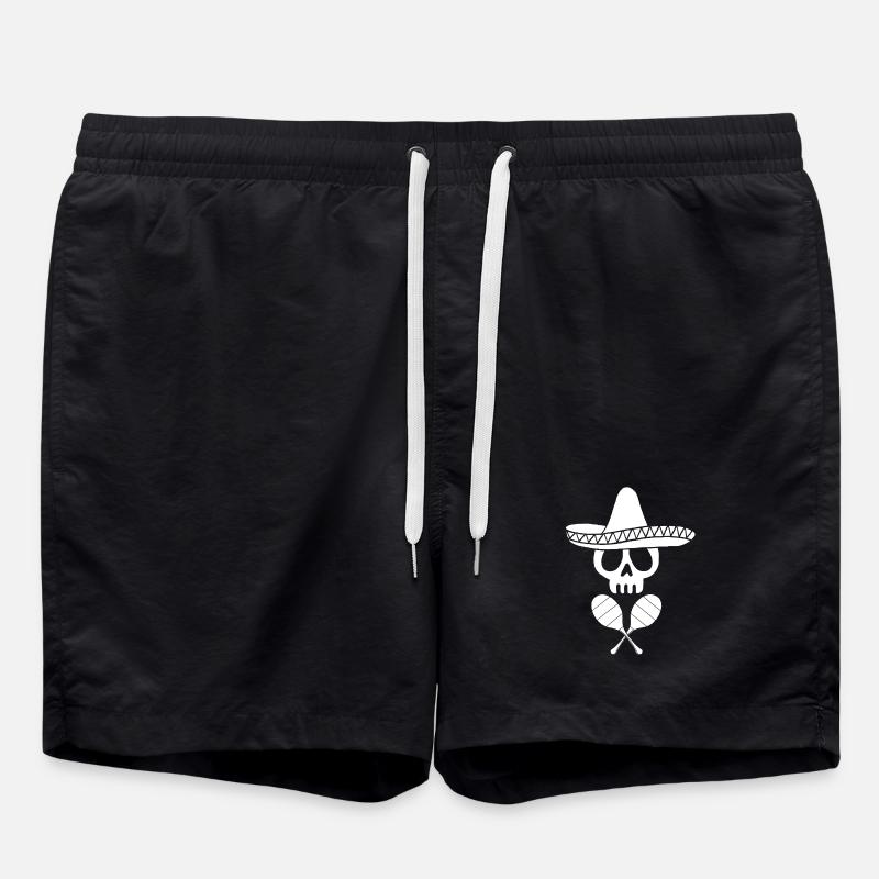 White Mexican skull - Swim Trunks - black
