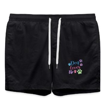 Amoureux des chiens - Short de bain - noir - Devant - AI Model Male 185 light (185cm)