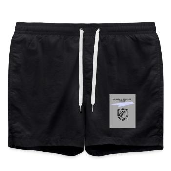 Motivierender Schutzsymbol Druck - Badeshorts - Schwarz - Vorne - AI Model Male 185 light (185cm)