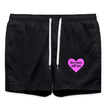Less Toxic Still Hot Heart Design - Swim Trunks - black - Front - AI Model Male 185 light (185cm)