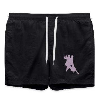 Elegante Tanzpaare Silhouette Klassischer Tanz Süd - Badeshorts - Schwarz - Vorne - AI Model Male 185 light (185cm)