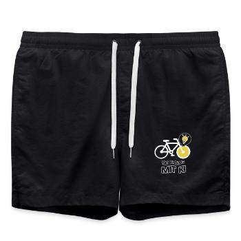 Kreatives Fahrrad mit Lichtbirne Design - Badeshorts - Schwarz - Vorne - AI Model Male 185 light (185cm)