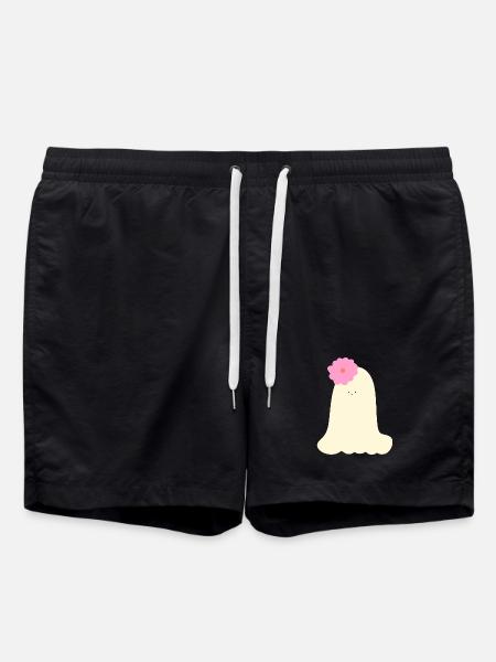 Playful Halloween Ghost - Swim Trunks - black