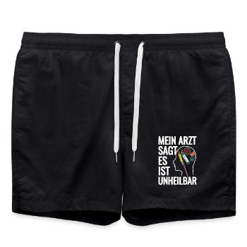 Fireworks in the head - Swim Trunks - black - Front - AI Model Male 185 light (185cm)