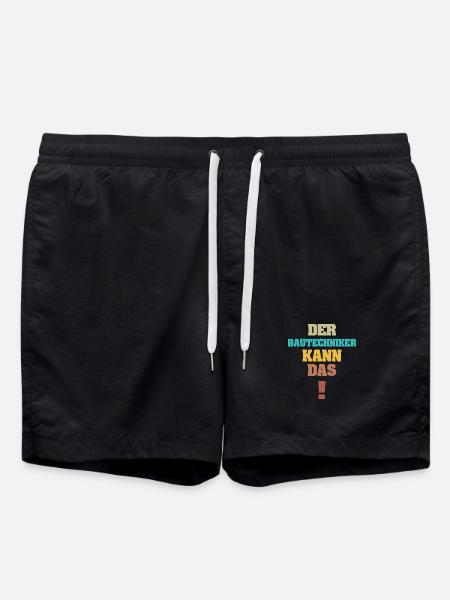 Construction technician as funny - Swim Trunks - black