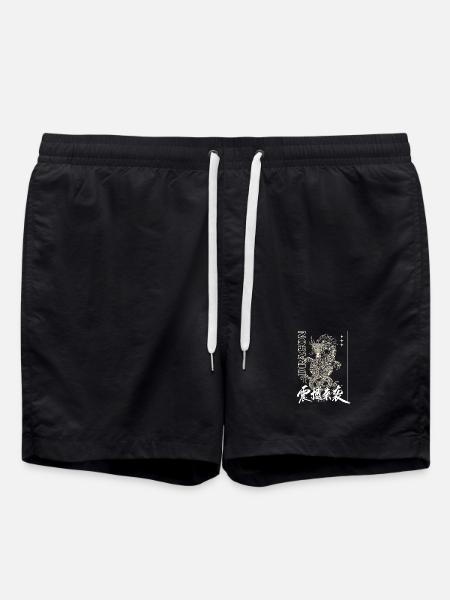 Mystic Dragon with Lettering - Swim Trunks - black