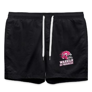 Brustkrebs Bewusstsein Warrior In Progress - Badeshorts - Schwarz - Vorne - AI Model Male 185 light (185cm)