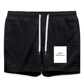 Stall? Das ist für Pferde. - Badeshorts - Schwarz - Vorne - AI Model Male 185 light (185cm)