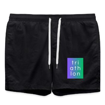 Triathlon - Beau design aux couleurs néon - Short de bain - noir - Devant - AI Model Male 185 light (185cm)