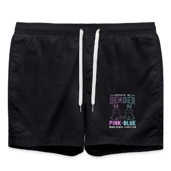 Expectant Mom Easter Gender Reveal - Swim Trunks - black - Front - AI Model Male 185 light (185cm)