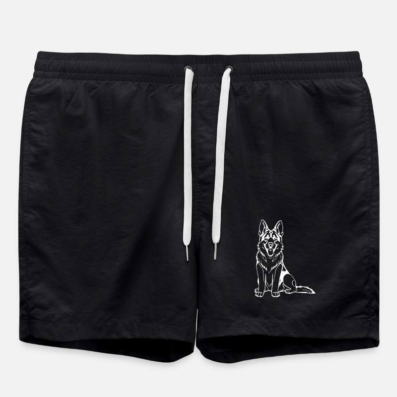 German Shepherd Dog T-shirt Gift - Swim Trunks - black