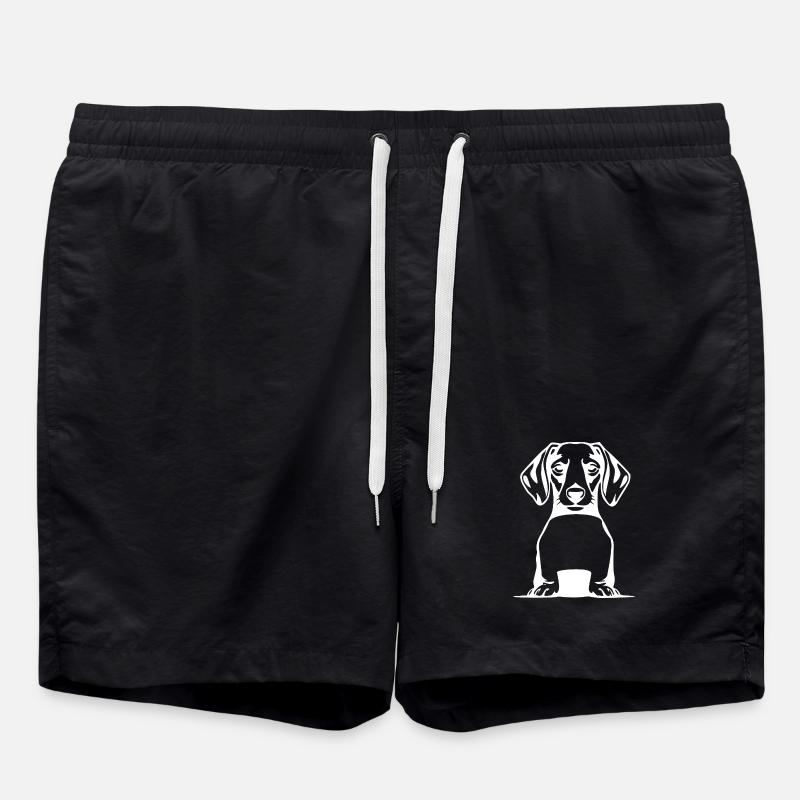T-shirt chien teckel cadeau - Short de bain - noir