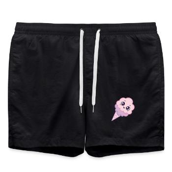 Glace Kawaii Nuage Rose - Short de bain - noir - Devant - AI Model Male 185 light (185cm)