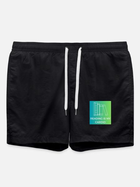 Reading is my cardio - Swim Trunks - black
