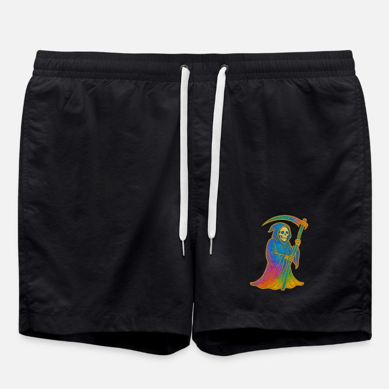 Regenbogen Sensenmann - Badeshorts - Schwarz