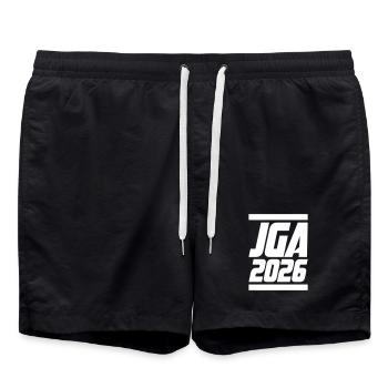 Jga 2026 Bachelor Party Party - Swim Trunks - black - Front - AI Model Male 185 light (185cm)