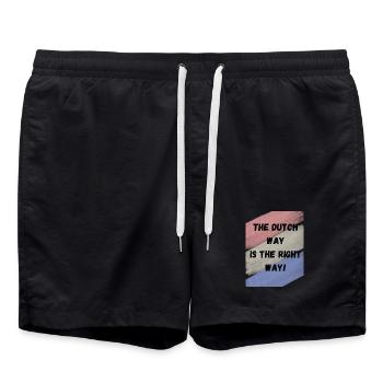 Dutch way is the right way - Swim Trunks - black - Front - AI Model Male 185 light (185cm)
