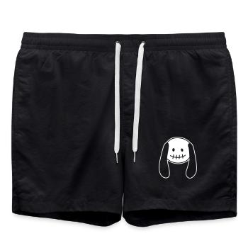 Zombie Puppe – Niedlich & Gruselig kombiniert - Badeshorts - Schwarz - Vorne - AI Model Male 185 light (185cm)