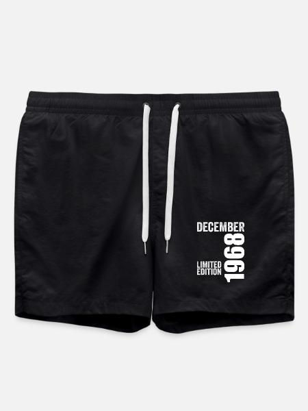 Retro Birthday Gift - December 1968 - Swim Trunks - black